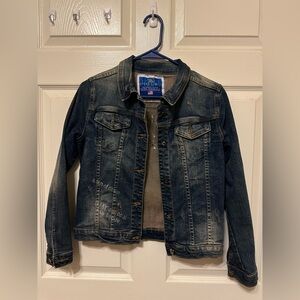 Speed Limit 76 Distressed Denim Jacket